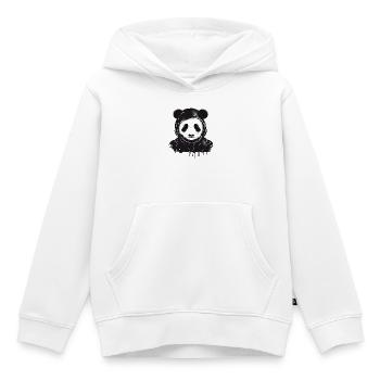funny panda bear head with hoodie hood - Kids Premium Organic Hoodie - white - Front - AI Model Kid Female (0cm)