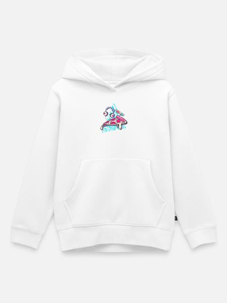 Schmelzende Pizza schlägt Kopfhörer - Kinder Premium Organic Hoodie - Weiß