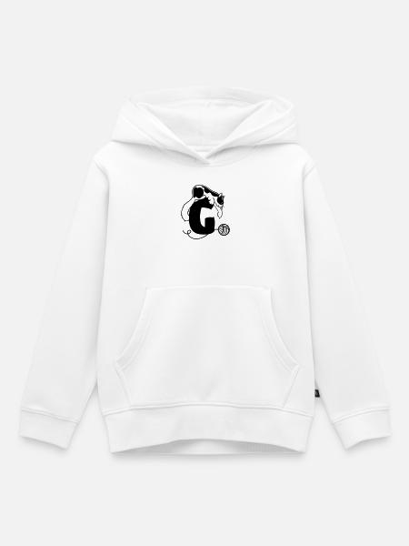 Katze Buchstabe G - Kinder Premium Organic Hoodie - Weiß