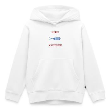 DANKE HERRIN - Kinder Premium Organic Hoodie - Weiß - Vorne - AI Model Kid Female (0cm)