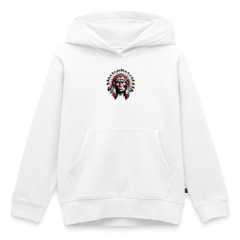 Amerikanischer Indianer Amerikanische Rote Haut - Kinder Premium Organic Hoodie - Weiß - Vorne - AI Model Kid Female (0cm)