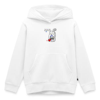 Chat mangeur d’inquiétude - Sweat Premium à capuche enfant bio - blanc - Devant - AI Model Kid Female (0cm)