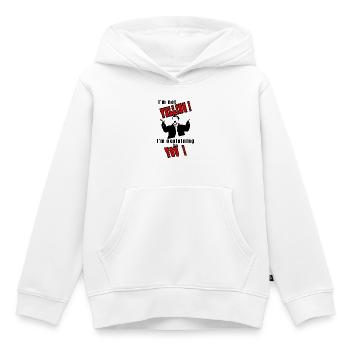 Ich schreie nicht, ich erkläre es - Kinder Premium Organic Hoodie - Weiß - Vorne - AI Model Kid Female (0cm)