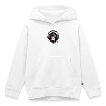 Singe - Sweat Premium à capuche enfant bio - blanc - Devant - AI Model Kid Female (0cm)
