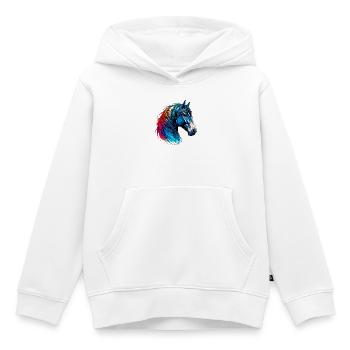 Cheval - Sweat Premium à capuche enfant bio - blanc - Devant - AI Model Kid Female (0cm)