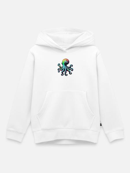 Krake - Kinder Premium Organic Hoodie - Weiß