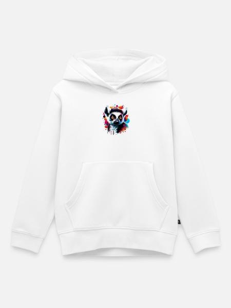 Lemur - Kinder Premium Organic Hoodie - Weiß