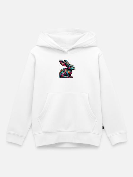 Kaninchen - Kinder Premium Organic Hoodie - Weiß
