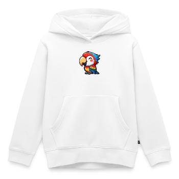 Perroquet - Sweat Premium à capuche enfant bio - blanc - Devant - AI Model Kid Female (0cm)