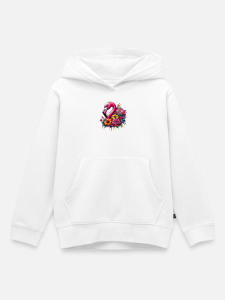Flamingo - Kinder Premium Organic Hoodie - Weiß