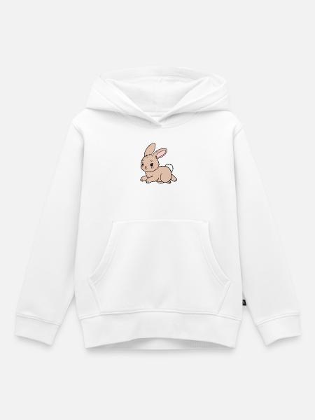 Hase Kaninchen - Premium børne hættetrøje økologisk - hvid