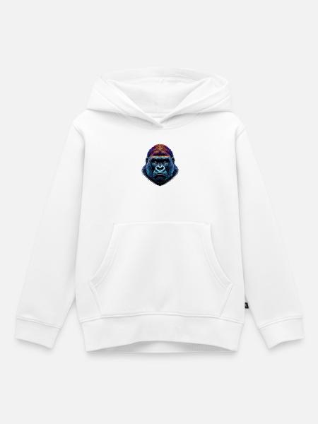 Gorilla - Kinder Premium Organic Hoodie - Weiß