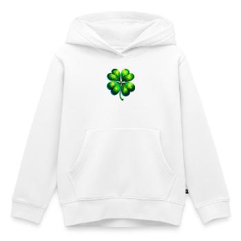 Trèfle à quatre feuilles - Sweat Premium à capuche enfant bio - blanc - Devant - AI Model Kid Female (0cm)
