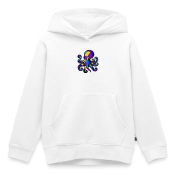 Pieuvre - Sweat Premium à capuche enfant bio - blanc - Devant - AI Model Kid Female (0cm)