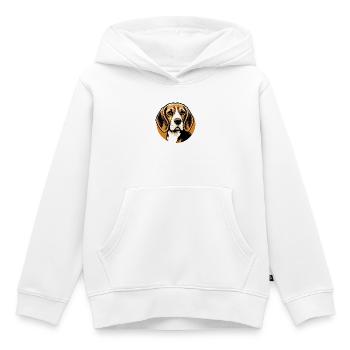 Beagle Hundekopf - Kinder Premium Organic Hoodie - Weiß - Vorne - AI Model Kid Female (0cm)