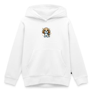 Beagle Chibi Dog - Kids Premium Organic Hoodie - white - Front - AI Model Kid Female (0cm)