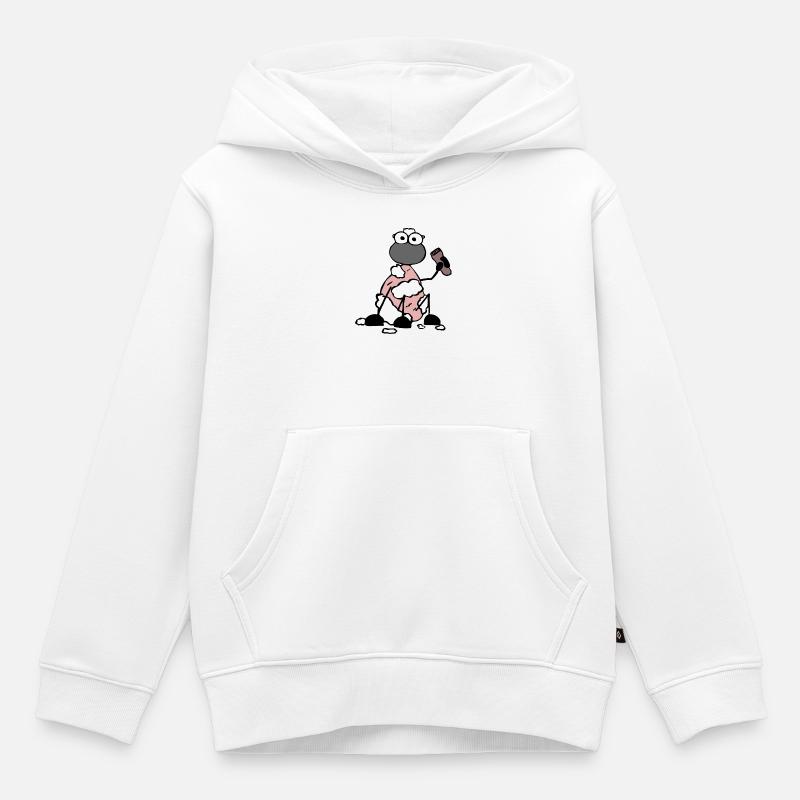 Moutons rasés - Sweat Premium à capuche enfant bio - blanc