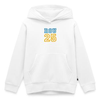 ROUMANIE - Sweat Premium à capuche enfant bio - blanc - Devant - AI Model Kid Female (0cm)