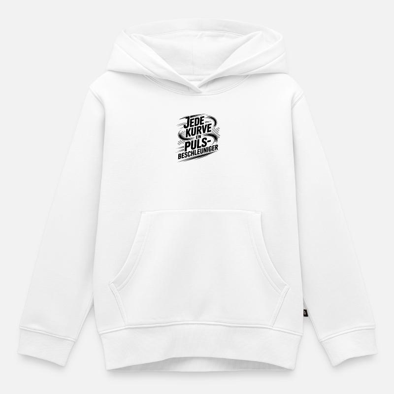 Chaque courbe est un accélérateur d’impulsions - Sweat Premium à capuche enfant bio - blanc