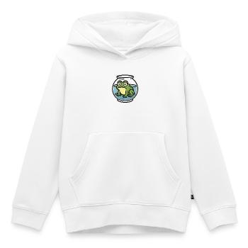 Grenouille dans un bol - Sweat Premium à capuche enfant bio - blanc - Devant - AI Model Kid Female (0cm)