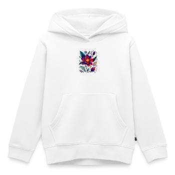 Electric Bloom - Kids Premium Organic Hoodie - white - Front - AI Model Kid Female (0cm)