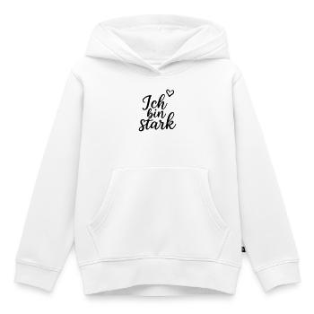 Ich bin stark - Kinder Premium Organic Hoodie - Weiß - Vorne - AI Model Kid Female (0cm)