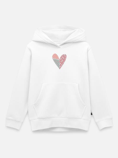 Patchwork Herz Nr. 6 - Kinder Premium Organic Hoodie - Weiß