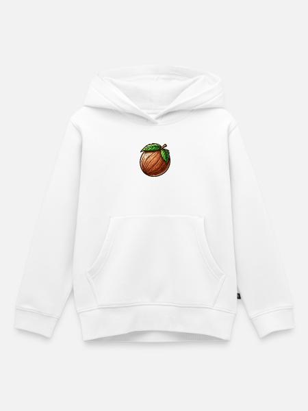Natürliche Walnussschale - Kinder Premium Organic Hoodie - Weiß