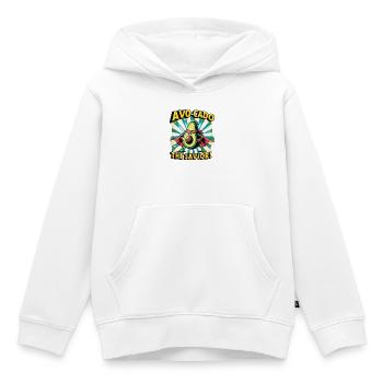 Avo-Cado the Savior - Kids Premium Organic Hoodie - white - Front - AI Model Kid Female (0cm)