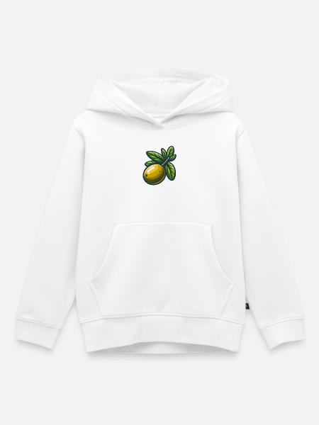 Abbildung: Grüne Oliven - Kinder Premium Organic Hoodie - Weiß