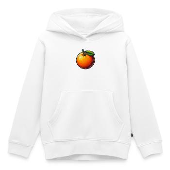 Mandarine mit Blatt - Kinder Premium Organic Hoodie - Weiß - Vorne - AI Model Kid Female (0cm)