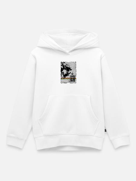 Liongesicht mit Reggaefahne - Kinder Premium Organic Hoodie - Weiß