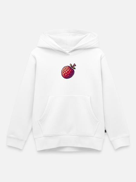 Litschi Pop Art Rot - Kinder Premium Organic Hoodie - Weiß