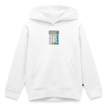 Nombre Jour Math Rétro Calculatrice Affichage - Sweat Premium à capuche enfant bio - blanc - Devant - AI Model Kid Female (0cm)