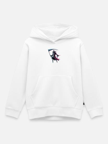 Death Reaper - Cooles Low-Poly-Logo - Kinder Premium Organic Hoodie - Weiß