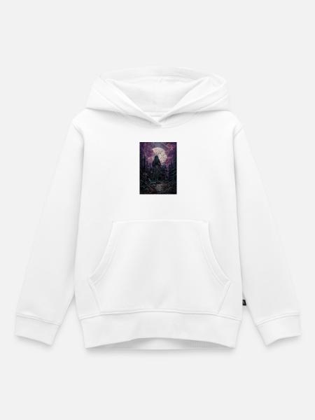 Mondschein-Spukhaus - Kinder Premium Organic Hoodie - Weiß