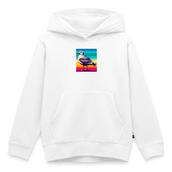 mouette - Sweat Premium à capuche enfant bio - blanc - Devant - AI Model Kid Female (0cm)