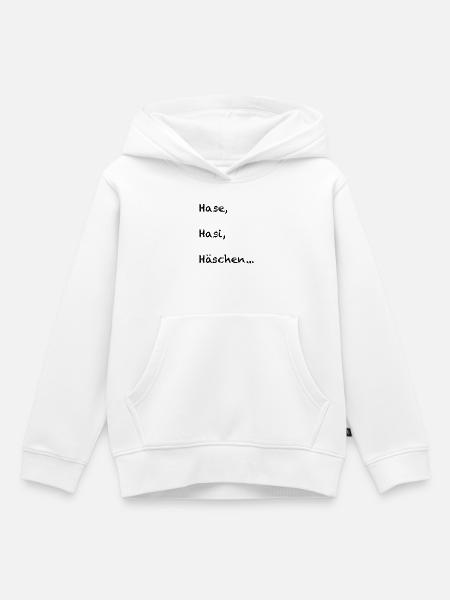 Hase, Hasi, Häschen - Kinder Premium Organic Hoodie - Weiß