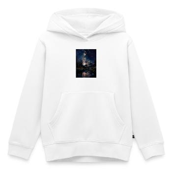 Milky Way Over Mountains - Kids Premium Organic Hoodie - white - Front - AI Model Kid Female (0cm)