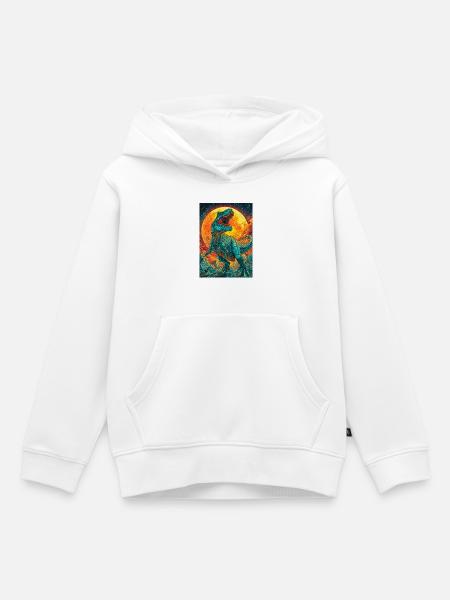T Rex Inferno-Gebrüll - Kinder Premium Organic Hoodie - Weiß