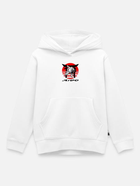 Judo Schwarzweiß im Rotkreis - Kinder Premium Organic Hoodie - Weiß