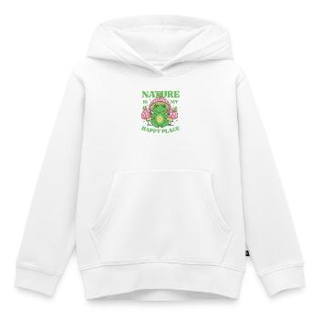 Die Natur ist mein glücklicher Ort - Kinder Premium Organic Hoodie - Weiß - Vorne - AI Model Kid Female (0cm)