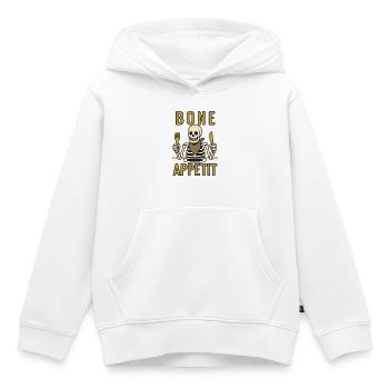 Appetit en os - Halloween 2025 - Sweat Premium à capuche enfant bio - blanc - Devant - AI Model Kid Female (0cm)