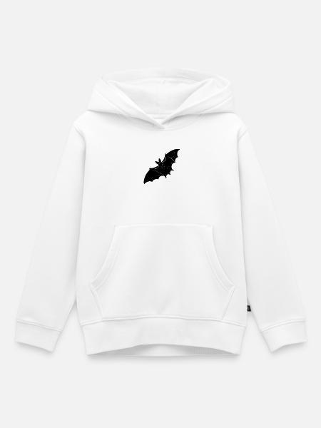 Fledermaus im gruseligen Flug - Kinder Premium Organic Hoodie - Weiß