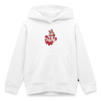Kitsune avec lanterne renard japonais fantôme - Sweat Premium à capuche enfant bio - blanc - Devant - AI Model Kid Female (0cm)