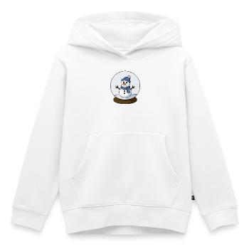 Bonhomme de neige dans une boule à neige - Sweat Premium à capuche enfant bio - blanc - Devant - AI Model Kid Female (0cm)