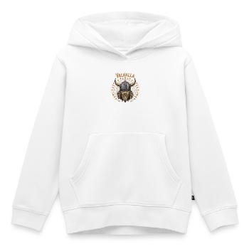 Mächtiger Wikinger mit Walhalla-Helm - Kinder Premium Organic Hoodie - Weiß - Vorne - AI Model Kid Female (0cm)