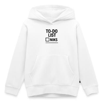 To do list nothing - Kids Premium Organic Hoodie - white - Front - AI Model Kid Female (0cm)