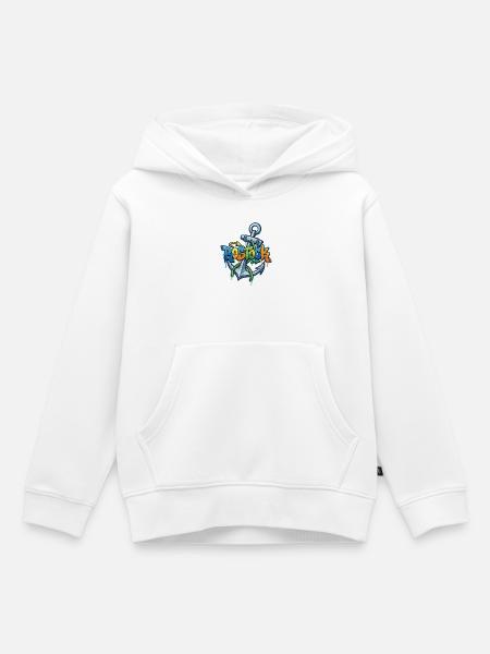 Lieblingsstadt Rostock Graffiti Anker - Kinder Premium Organic Hoodie - Weiß