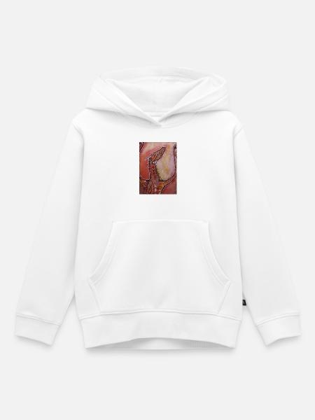 Roter Drache handgemalt - Kinder Premium Organic Hoodie - Weiß